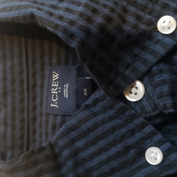 J. Crew Slim Fit Black & Blue Striped LS Button Down Shirt - Picture 4 of 8